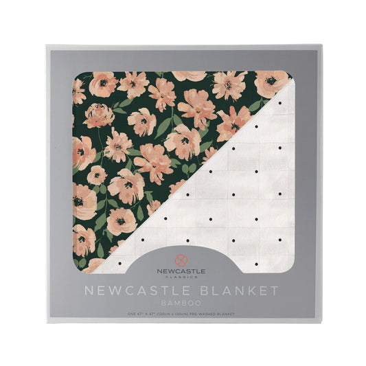 Canyon Sunset Flowers and White Polka Dot Newcastle Blanket-0